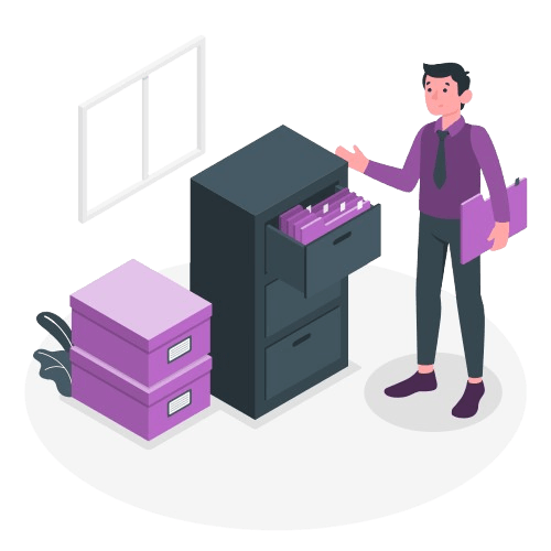 Due diligence data room with organized folders and investor access controls